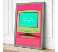 FATAL ERROR Monitor Retro Canvas Wall Art Print 30x20 Inch