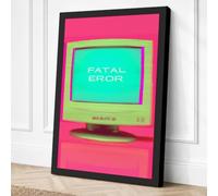 FATAL ERROR Monitor Retro Canvas Wall Art Print 30x20 Inch (76 x 51 cm)