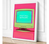 FATAL ERROR Monitor Retro Canvas Wall Art Print 36x24 Inch (91 x 61 cm)