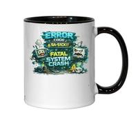 Fatal Error System Crash Alert Ceramic Tea Coffee Mug Black