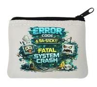 Fatal Error System Crash Alert Neoprene Coin Purse Pouch 10x11cm White