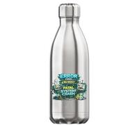 Fatal Error System Crash Alert Vacuum Insulated Thermal Water Bottle Silver