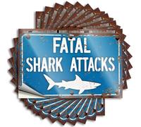Fatal Shark Attacks Warning Garage Autumn - Rooms Decorations Tattoo Self Adhesive Sticker(6X9CM)