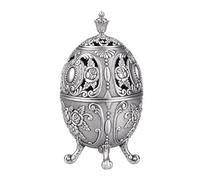 FATASH Bakhoor Burner - Traditional Arabian Incense Burner for Oud & Charcoal, Vintage Metal Aroma Diffuser, Decorative Home Décor & Eid Gift for Yoga, Spa & Aromatherapy - Silver