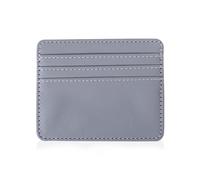 FATASH Credit Card Holder, Ultra Slim RFID Blocking PU Leather Wallet with 3 Card Slots & 1 Cash Pocket, Thin Minimalist Card Protector Case for Men & Women - Grey