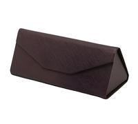 FATASH Designer Foldable Glasses Case with Magnetic Closure | Sunglasses & Reading Spectacle Portable Triangular Protective Travel Box | Anti-Scratch Dust or Damage Proof for Men Women - Brown