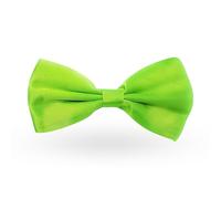 FATASH Kids Neck Bow Tie Soft Silk Adjustable Plain Pre-Tied Ideal For Boys | Children's Solid Color Jacquard Weave Spotty Satin Design Bowtie Suitable For Birthday Party, Wedding - Apple Green