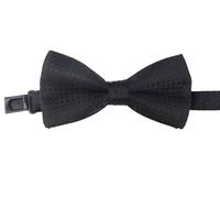 FATASH Kids Neck Bow Tie With Polka Dots Soft Silk Adjustable Plain Pre-Tied Ideal For Boys | Children's Clip-On Spotty Satin Doted Design Bowtie Suitable For Birthday Party, Wedding - Black