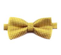FATASH Kids Neck Bow Tie With Polka Dots Soft Silk Adjustable Plain Pre-Tied Ideal For Boys | Children's Clip-On Spotty Satin Doted Design Bowtie Suitable For Birthday Party, Wedding - Gold