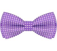 FATASH Kids Neck Bow Tie With Polka Dots Soft Silk Adjustable Plain Pre-Tied Ideal For Boys | Children's Clip-On Spotty Satin Doted Design Bowtie Suitable For Birthday Party, Wedding - Lilac