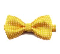 FATASH Kids Neck Bow Tie With Polka Dots Soft Silk Adjustable Plain Pre-Tied Ideal For Boys | Children's Clip-On Spotty Satin Doted Design Bowtie Suitable For Birthday Party, Wedding - Yellow