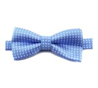 FATASH Kids Neck Bow Tie With Polka Dots Soft Silk Adjustable Plain Pre-Tied Ideal For Boys | Children's Clip-On Spotty Satin Doted Design Bowtie Suitable For Birthday Party, Wedding - Sky Blue
