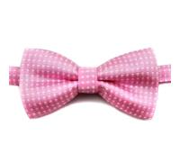 FATASH Kids Neck Bow Tie With Polka Dots Soft Silk Adjustable Plain Pre-Tied Ideal For Boys | Children's Clip-On Spotty Satin Doted Design Bowtie Suitable For Birthday Party, Wedding - Baby Pink