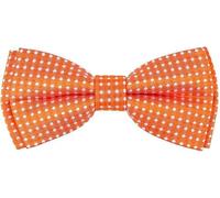 FATASH Kids Neck Bow Tie With Polka Dots Soft Silk Adjustable Plain Pre-Tied Ideal For Boys | Children's Clip-On Spotty Satin Doted Design Bowtie Suitable For Birthday Party, Wedding - Orange