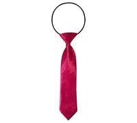 FATASH Kids Pre-Tied Neck Ties With Loop, Elastic Clip-On Skinny Tie, Solid Color Satin Silk Neckties for Toddlers Boys, Suitable for Birthday Party, Wedding - Hot Pink