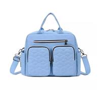 FATASH Large Baby Nappy Changing Tote Bag, Diaper Changing Bag, Convertible Messenger Shoulder Bag, Hospital Maternity Organizer, Newborn Essentials Weekend Travel Bag for Mom & Dad - Sky Blue