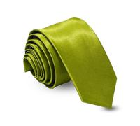 FATASH Men’s Solid Satin Necktie - Classic Slim Formal Tie for Business, Wedding, Office & Party Wear - Smooth Premium Fabric Plain Style for Professional Look