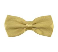 FATASH Men's Silk Satin Pre-Tied Bow Tie | Adjustable Two-Layer Classic Dickie | Solid Color Elastic Neck Bowtie for Fancy Dress Costume, Wedding, Formal Party, Prom | Boys Suit Accessories - Gold
