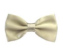 FATASH Men's Silk Satin Pre-Tied Bow Tie | Adjustable Two-Layer Classic Dickie | Solid Color Elastic Neck Bowtie for Fancy Dress Costume, Wedding, Formal Party, Prom | Boys Suit Accessories - Sand