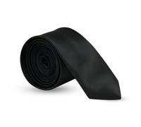 FATASH Mens Tie Plain Solid Colour Classic Slim Skinny Smart Party Wedding Thin Men's Ties Solid Pure Color Plain Formal Ties For Men - Black