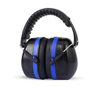 FATASH Noise Cancelling Ear Defenders For Adults | Adjustable Soundproof Headband Safety Earmuffs Up to 36dB Hearing Protection Headphones For Autism, Work, Construction, Shooting - Blue