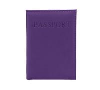 FATASH Passport Holder, PU Leather Cover, Waterproof Travelling Essentials Case for Document, Tickets, Boarding Pass, Business Cards Organizer Wallet for Men & Women - Purple
