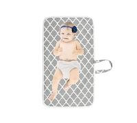 FATASH Portable Baby Diaper Changing Mat, Compact Foldable Design, Waterproof & Easy to Clean, Washable & Reusable, Soft & Comfortable Lightweight Travel Nappy Pad for Newborns & Infant - Cloud Grey
