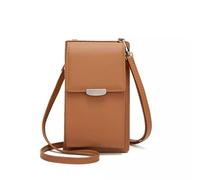 FATASH Women's Crossbody Phone Bag | Lightweight PU Leather Mobile Pouch | Adjustable Strap & Zip Pocket for Travel | Waterproof Messenger Shoulder Purse | RFID Card Wallet & Passport Holder - Brown