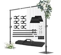 Fatazoii Backdrop Stand Heavy Duty, 3m x 3m Adjustable Background Frame with Metal Base, Pipe and Drape Support Kit for Photo Booth Video Studio Decoration Wedding Birthday Party Events