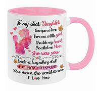 Fatbaby To My Dear Daughter Coffee Mug,Valentine's Day Birthday Gifts for Daughter from Mom,Best Daughter Gifts Mug,You Mean the World to Me Cute Cups for Daughter 11OZ