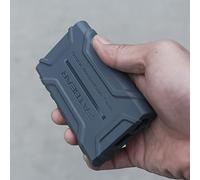 FATBEAR Rugged Shockproof Armor Protective Shell Skin Case Cover for Sony Walkman NW-A306 NW-A307 A300 Series (Gray case with Tempered Glass)