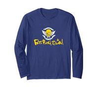 Fatboy Slim Yellow Text Big Beach Bootique Long Sleeve T-Shirt, Adult Unisex, Navy Blue, X-Large