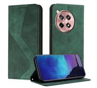 Fatcatparadise Compatible With OnePlus 12R 5G/Ace 3 2024 Case, PU Leather Wallet Book Flip Folio Stand View Shockproof Phone Case Cover with Card Holder and Magnetic for OnePlus 12R 5G (Green)