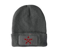 FatCuckoo - Anarchy Star Symbol Unisex Winter Thinsulate Beanie Hat Charcoal