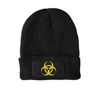 FatCuckoo Biohazard Nuclear Symbol Unisex Winter Beanie Hat. Black