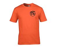 FatCuckoo- CRASS Guns Punk Rock Vintage Badge- Men's T-Shirt Orange