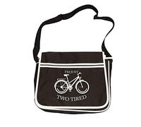 FatCuckoo I'M Just Two Tired- Witty cycle pun funny, silly Mens retro messenger bag