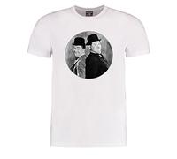 FatCuckoo Laurel & Hardy Classic Black and White Movie Stars- Men's Male Graphic Tshirt