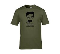 FatCuckoo Live Forever or Die Trying. Groucho Marx Quote- Men's Tshirt Green