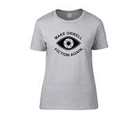 FatCuckoo Make Orwell Fiction Again- 1984 Doublespeak is Here- Women's T-Shirt Grey