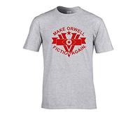 FatCuckoo- Make Orwell Fiction Again- 1984 is All Too Real Men's T-Shirt Grey