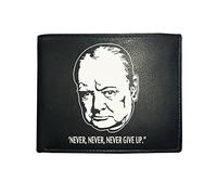 FatCuckoo NEVER, NEVER, NEVER GIVE UP- Uplifting WINSTON CHURCHILL QUOTE- Men's Leather Wallet