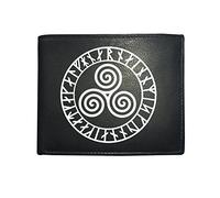 FatCuckoo NORSE MYTHOLOGY TRIPLE SPIRAL- Nordic God Symbol Men's Leather Wallet From