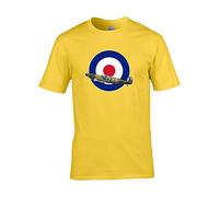 FatCuckoo RAF Spitfire- Battle of Britain WW2 Aircraft Plane Men's T-Shirt from Yellow
