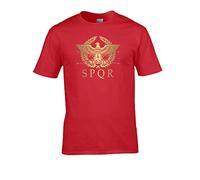FatCuckoo SPQR Roman Empire Standard Shield Men's Classic T-Shirt (L, Red)