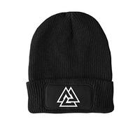 FatCuckoo - Valknut Nordic Power Symbol Unisex Winter Thinsulate Beanie Hat Black