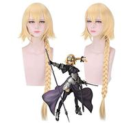 Fate Apocrypha Astolfo cosplay wig Halloween Party Accessory Blonde Hair Anime Fate/Zero Cosplay braided Hair Wigs and wig cap One Size Joan of Arc Wig