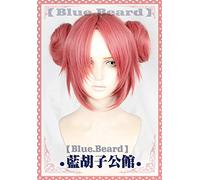 Fate Apocrypha Frankenstein Berserker Cosplay Wig Short Pink Heat Resistant Synthetic Hair Wigs + Free Wig Cap + Two Buns
