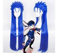 Fate Extra Lancer FGO Cu Chulainn Caster Straight 100cm Long Blue Cosplay Synthetic Hair Halloween Costume Party + Free Wig Cap