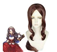 Fate Grand Order Da Vinci FGO Caster Lily Cosplay Wigs Fate Stay Night Saber Lily Brownish Red Synthetic Hair Wig+ Wig Cap